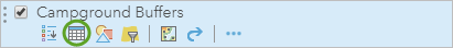 The Show Table button for Campground_Buffers